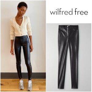 NWT Wilfred Free Aritzia Charm Faux Leather High Rise Pants size 2